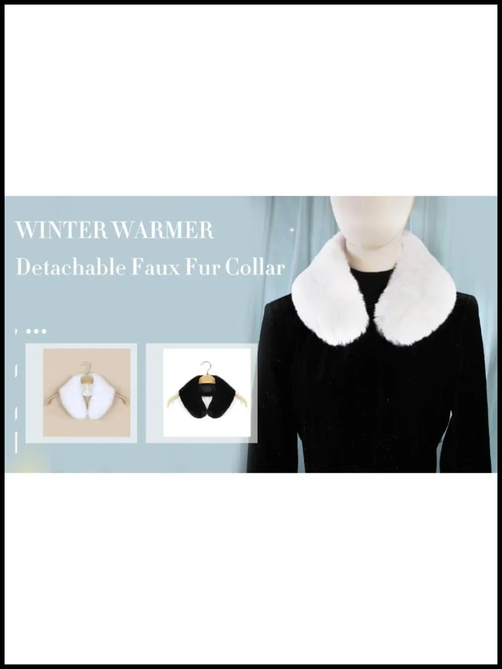 Faux Rabbit Fur Collar Shawl Wrap Stole Winter Scarf